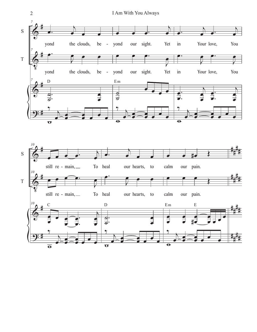 I Am With You Always (Vocal solo with Duet for Soprano and Tenor solo) Piano, Vocal scores gallery preview page 2
