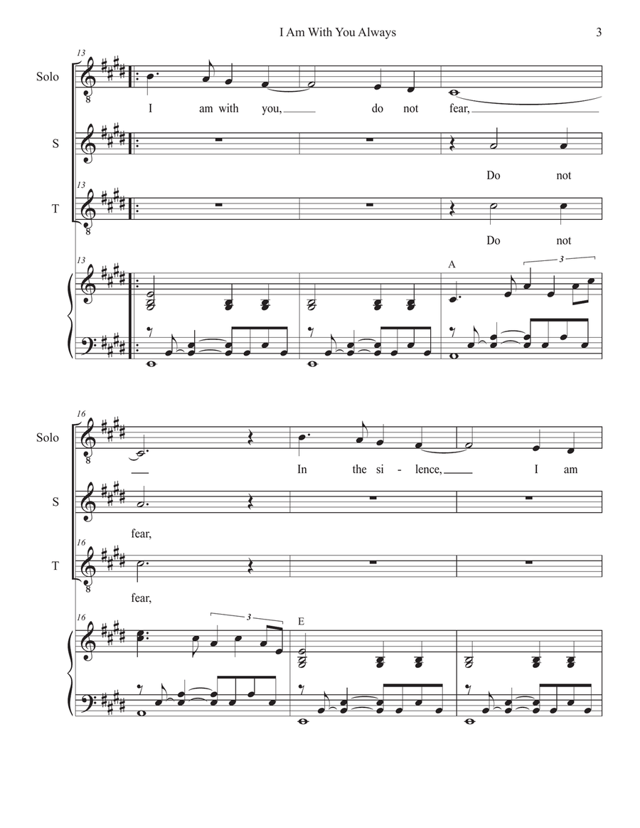 I Am With You Always (Vocal solo with Duet for Soprano and Tenor solo) Piano, Vocal scores gallery preview page 3