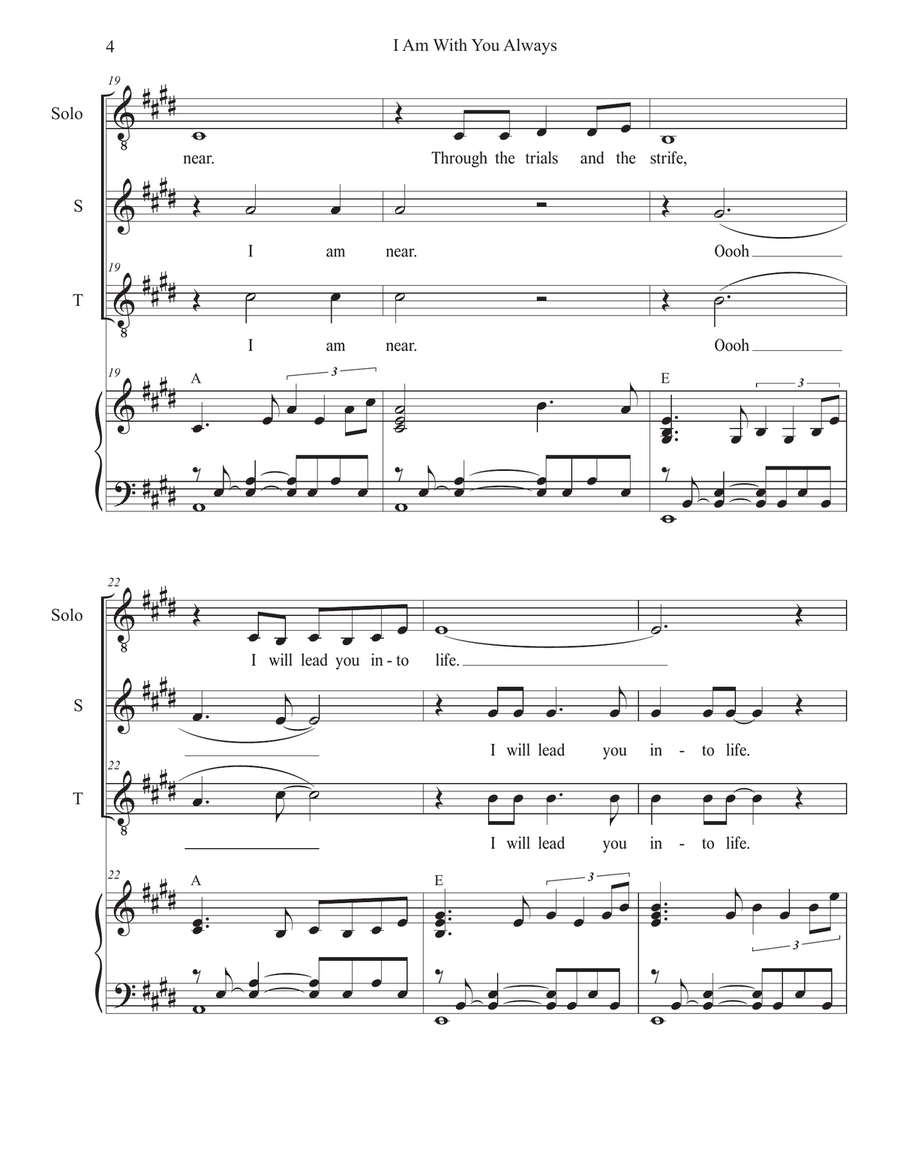 I Am With You Always (Vocal solo with Duet for Soprano and Tenor solo) Piano, Vocal scores gallery preview page 4