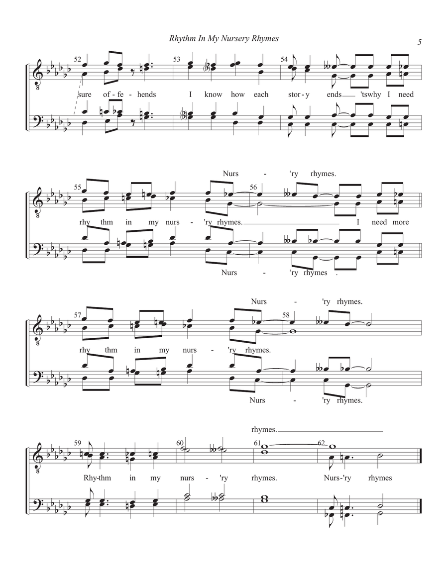 If I Had Rhythm In My Nursery Rhymes TTBB scores gallery preview page 5