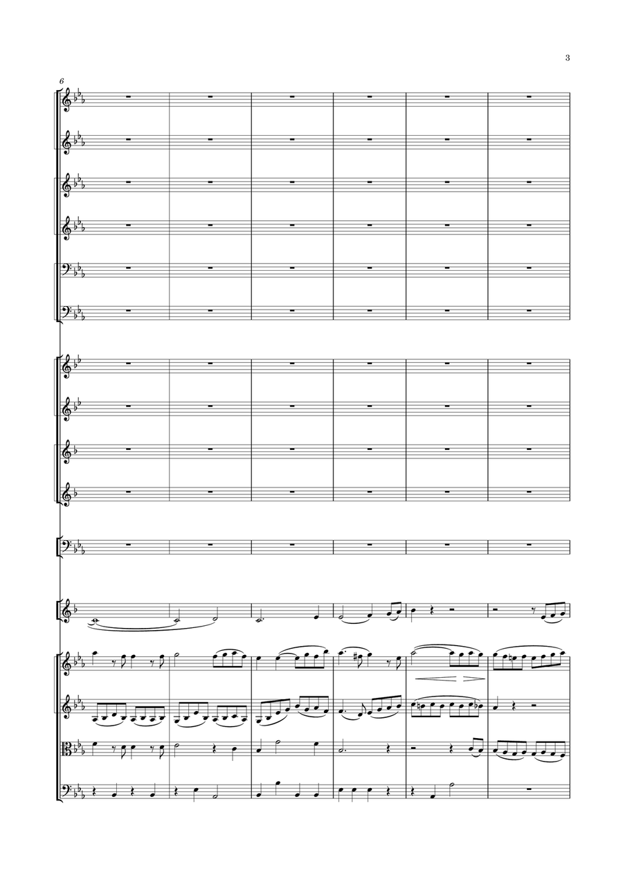 Dimmler - Clarinet Concerto No.4 in E flat major Full Orchestra scores gallery preview page 3