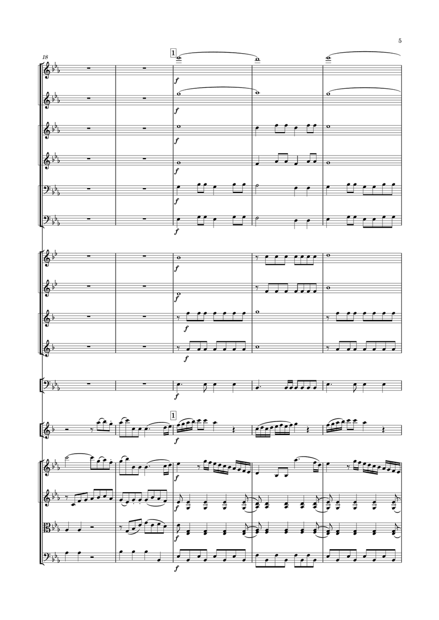 Dimmler - Clarinet Concerto No.4 in E flat major Full Orchestra scores gallery preview page 5