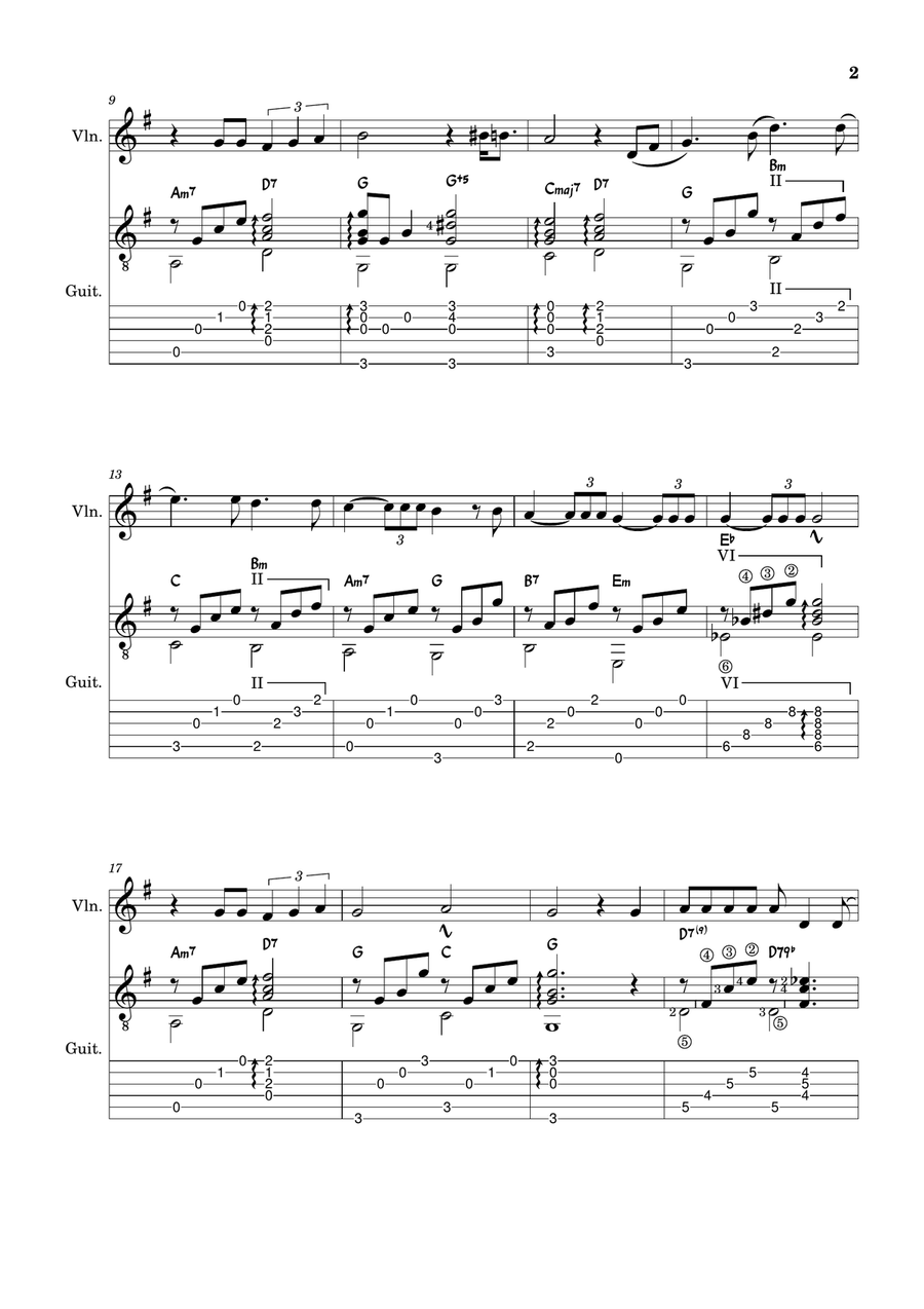 What A Wonderful World Violin Solo scores gallery preview page 2