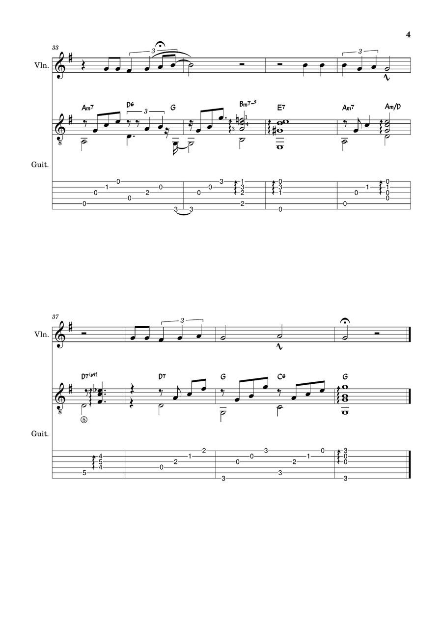 What A Wonderful World Violin Solo scores gallery preview page 4