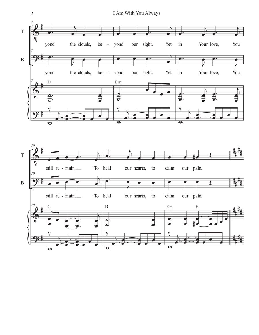 I Am With You Always (Vocal solo with Duet for Tenor and Bass solo) Tenor Voice scores gallery preview page 2