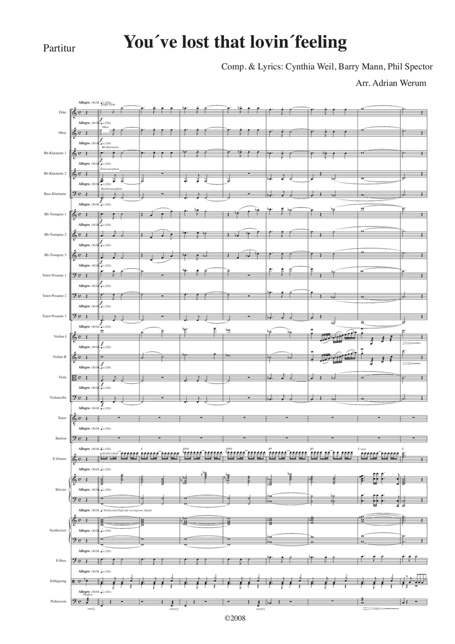 You've Lost That Loving Feeling Full Orchestra scores gallery preview page 1