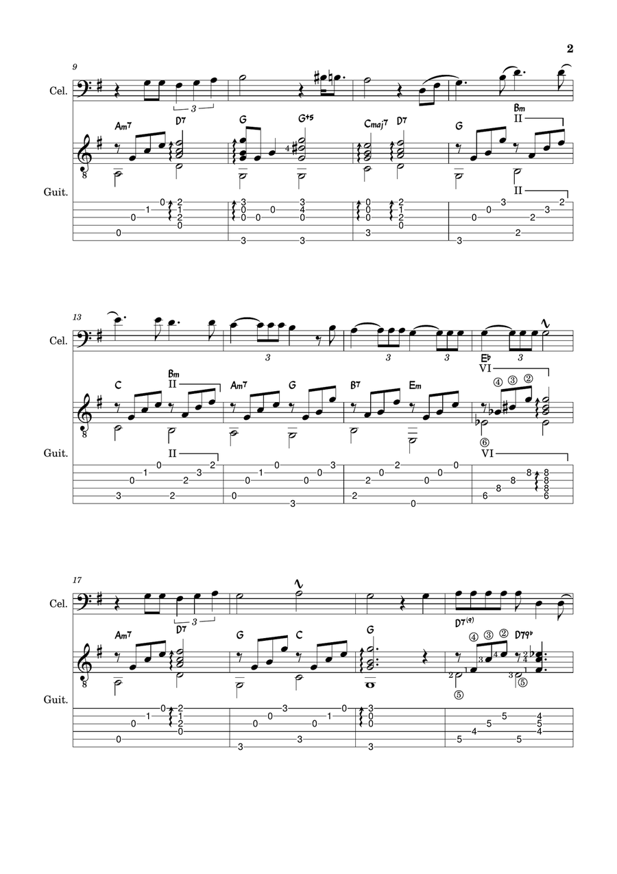 What A Wonderful World Cello Solo scores gallery preview page 2