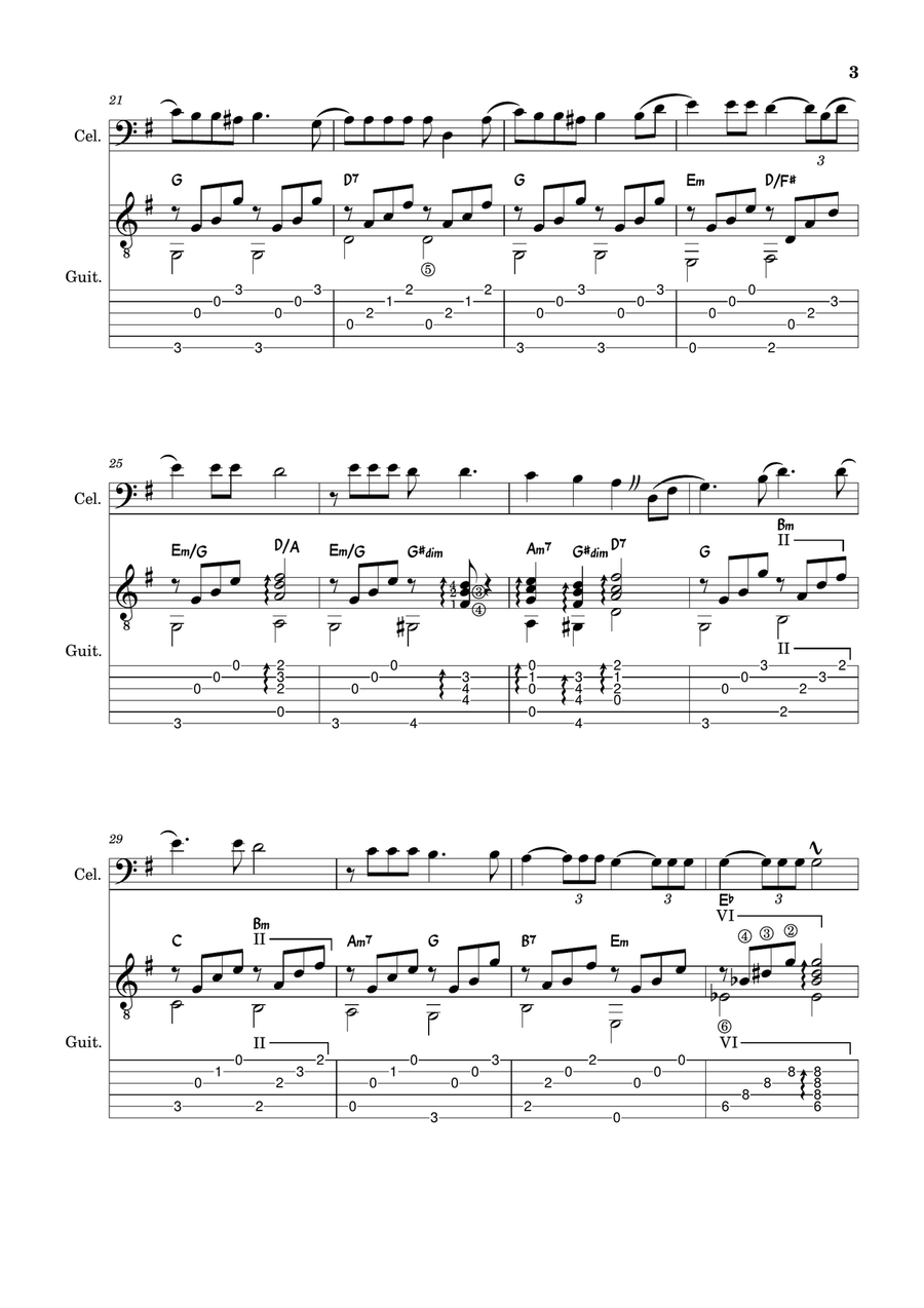 What A Wonderful World Cello Solo scores gallery preview page 3