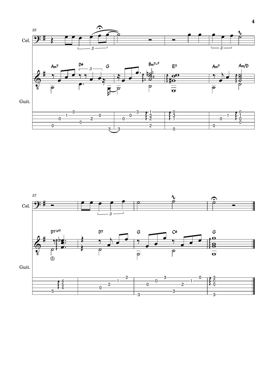 What A Wonderful World Cello Solo scores gallery preview page 4
