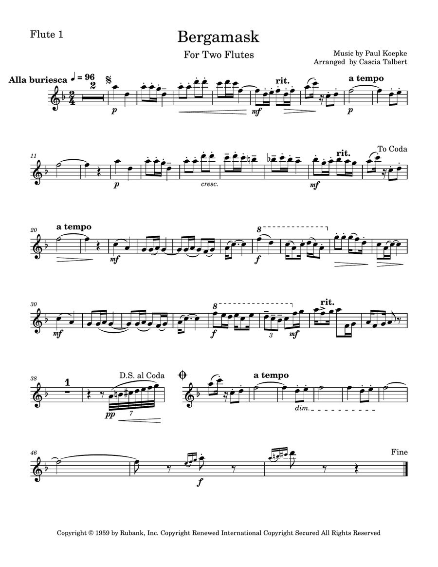 Bergamask Bergamask Flute Duet scores gallery preview page 2