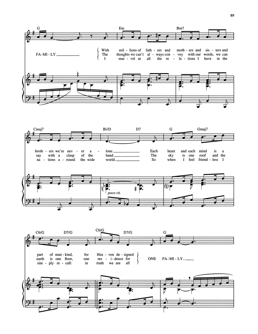One Family (from A Christmas Carol) Piano, Vocal, Guitar scores gallery preview page 2