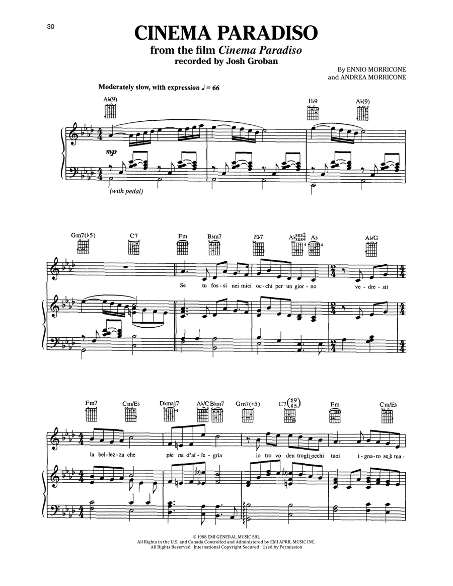 Cinema Paradiso Cinema Paradiso Voice scores gallery preview page 1