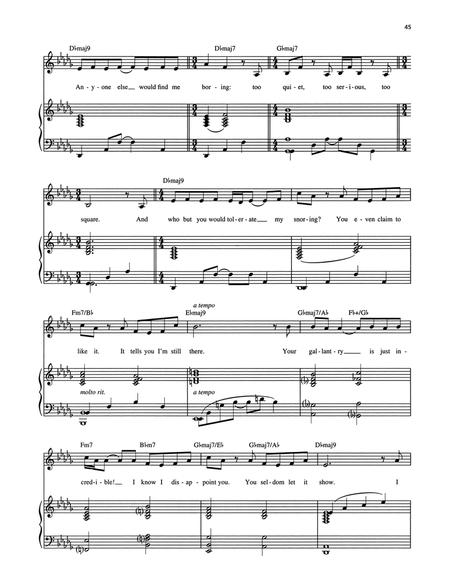 I Couldn't Be With Anyone But You (from A Wonderful Life) Piano, Vocal, Guitar scores gallery preview page 3