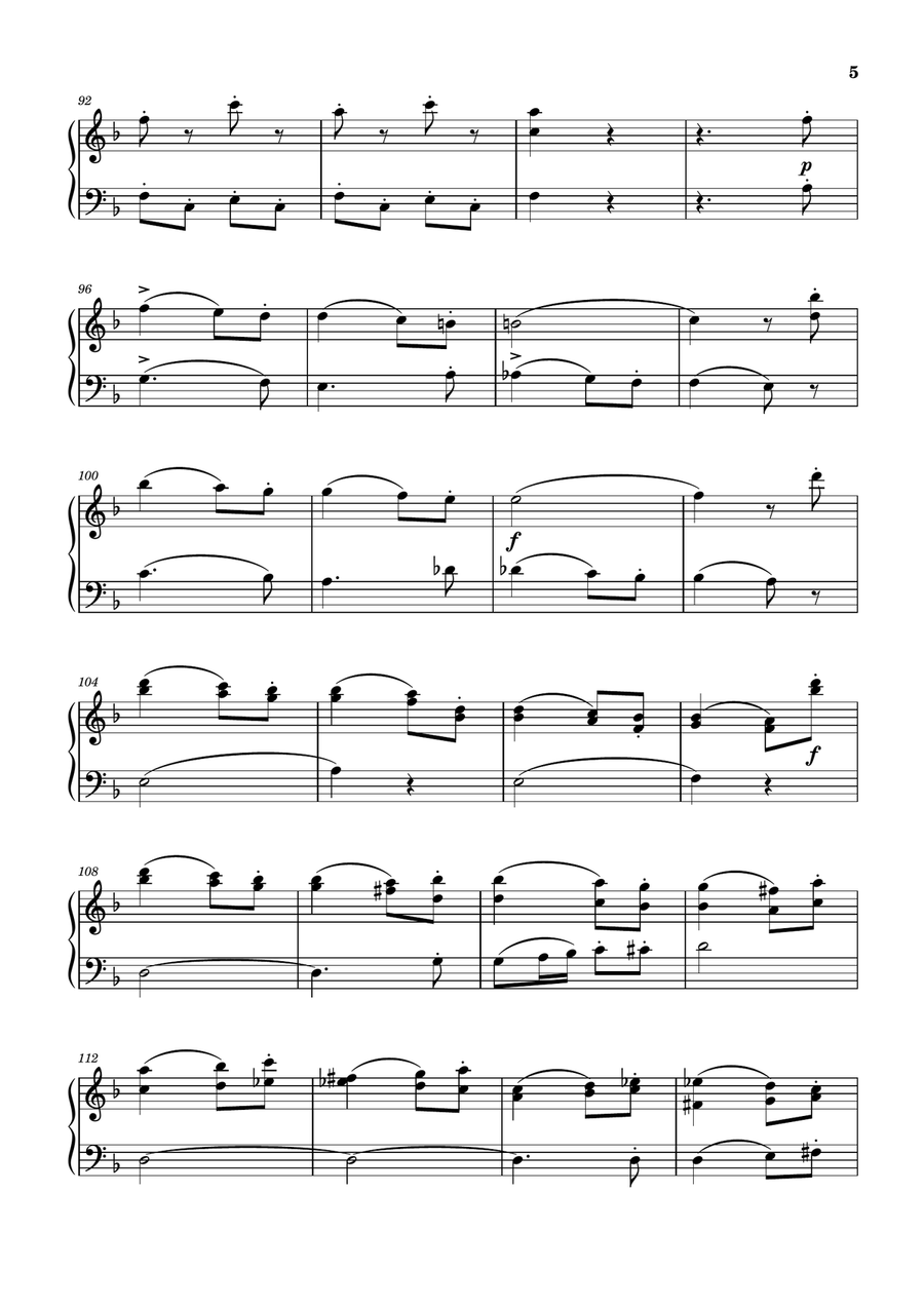 Cuarteto de Cuerdas Op.76 No.2 (Cuarto Movimiento)-Haydn Piano Solo scores gallery preview page 5
