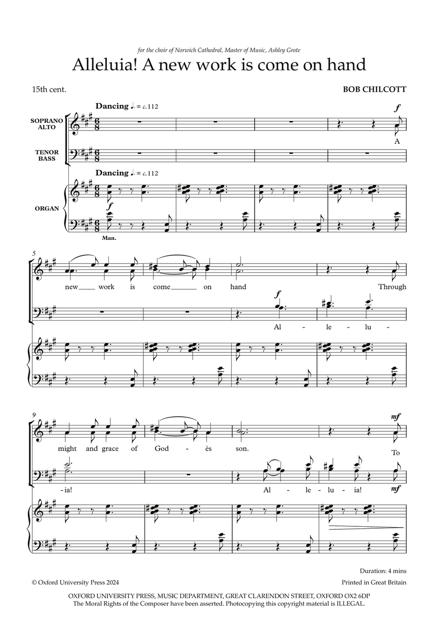Alleluia! A new work is come on hand 4-Part scores gallery preview page 2