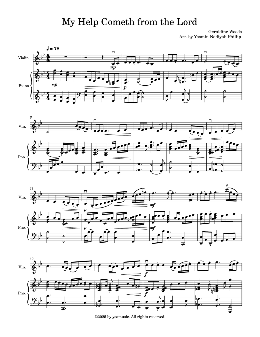 My Help Cometh from the Lord Violin Solo scores gallery preview page 1