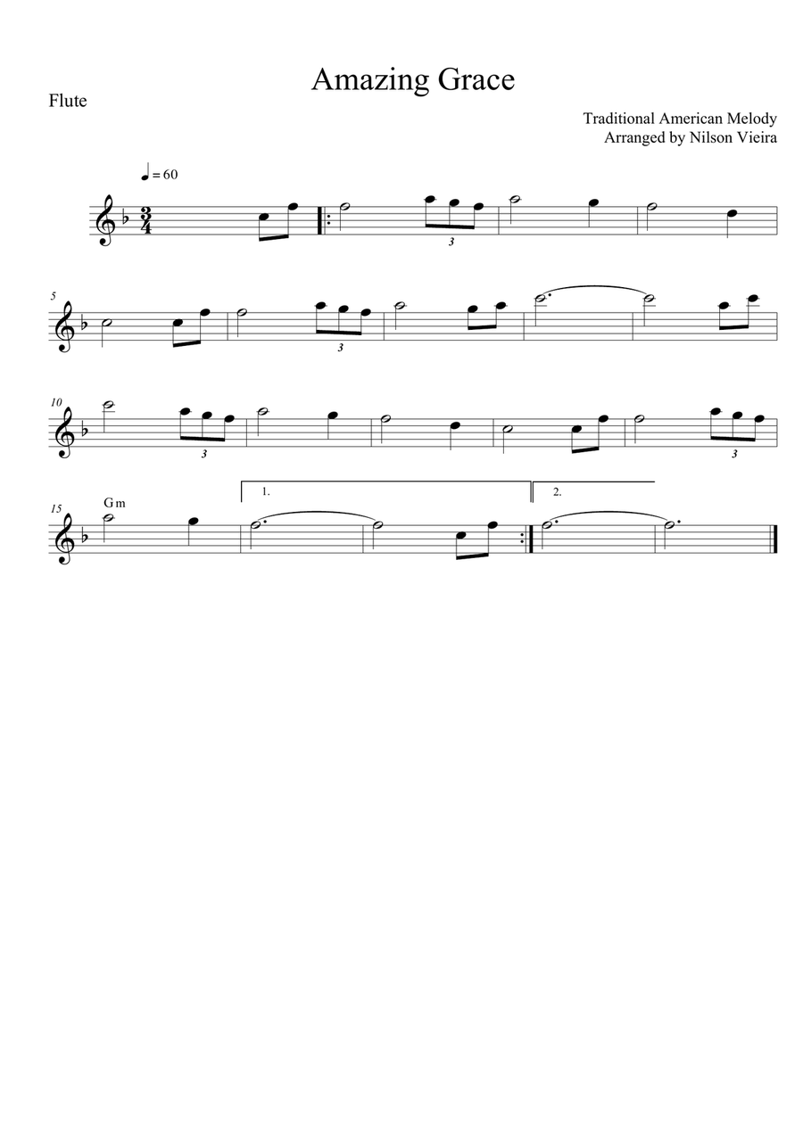 Amazing Grace (Flute and Clarinet Duo) Woodwind Duet scores gallery preview page 2