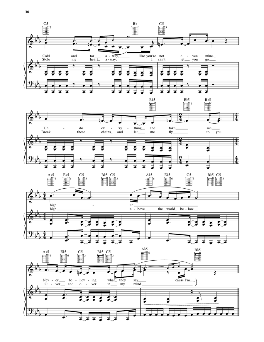The Other Side by Evanescence Piano, Vocal, Guitar - Digital Sheet Music page 2