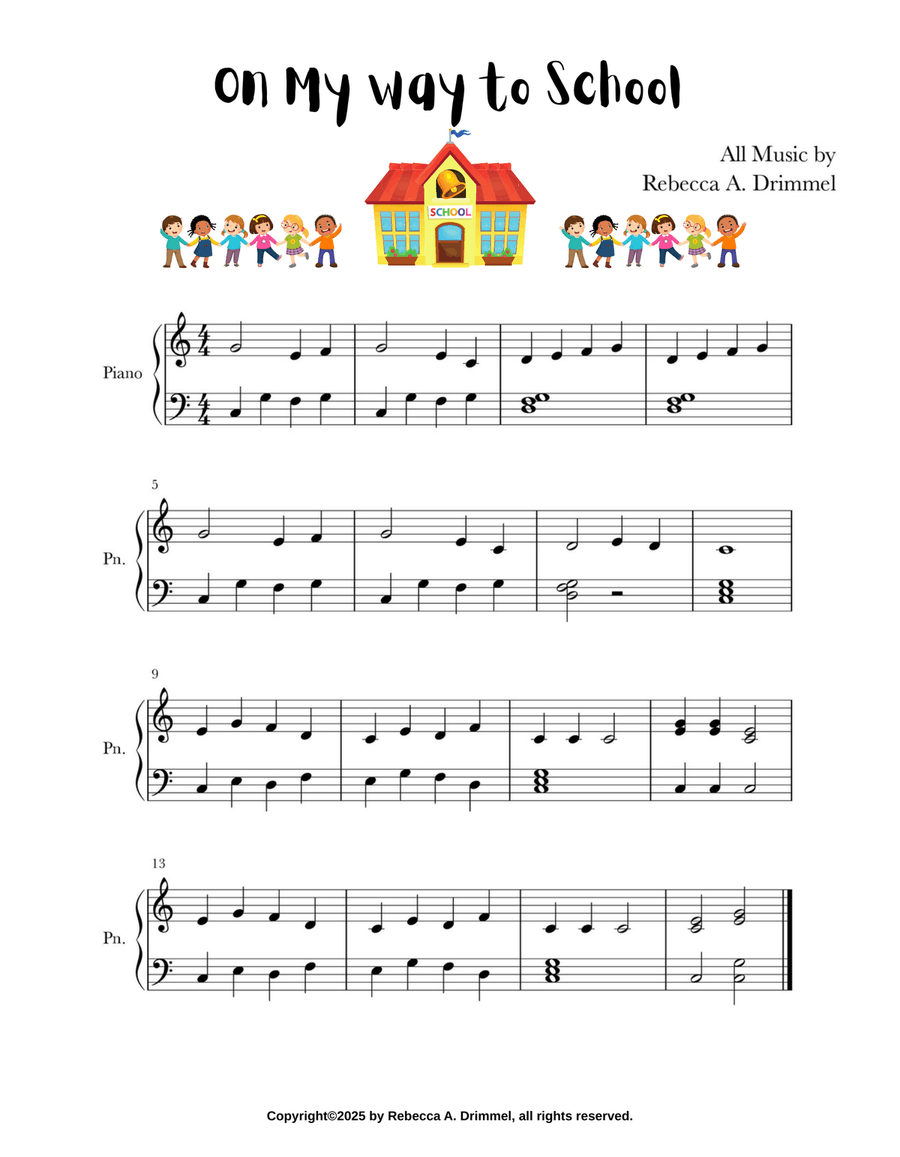 On my way to School On my way to School Easy Piano scores gallery preview page 1
