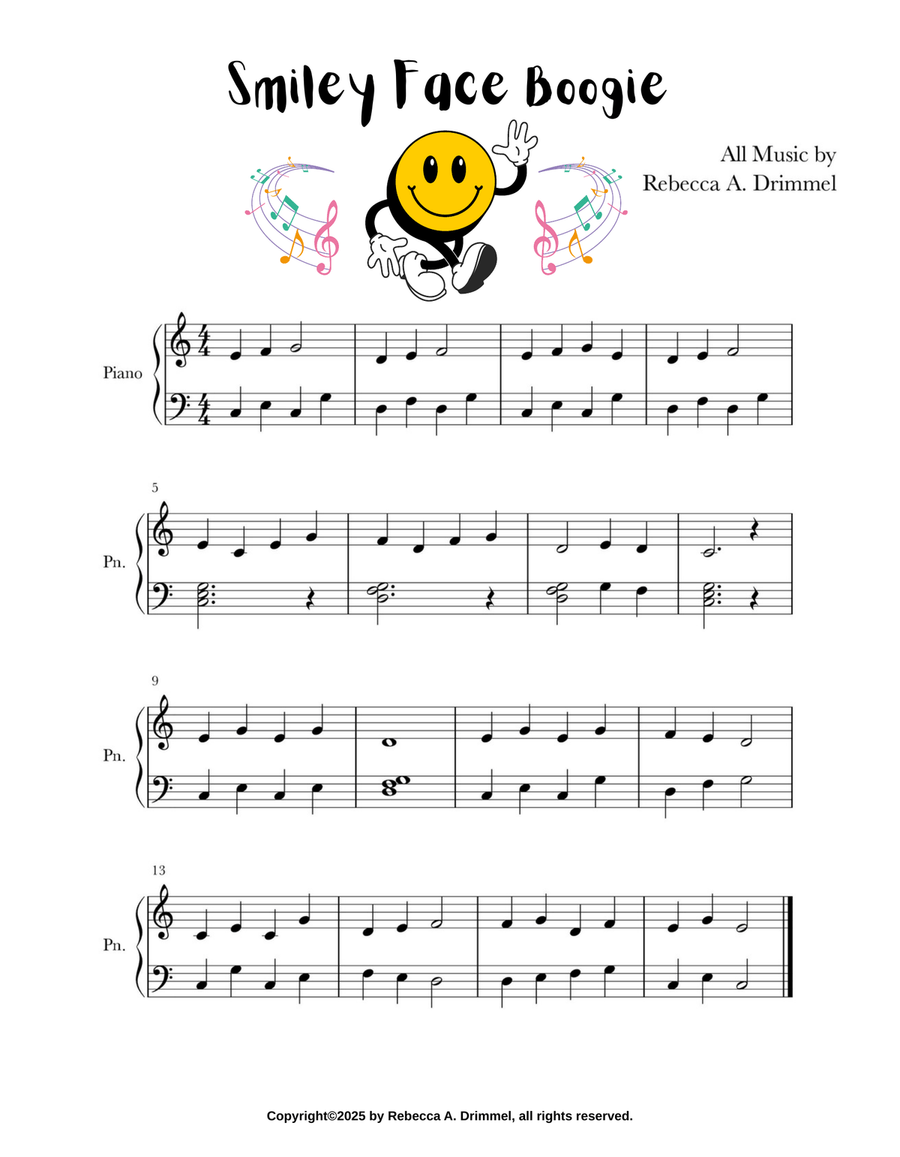 Smiley Face Boogie Smiley Face Boogie Easy Piano scores gallery preview page 1