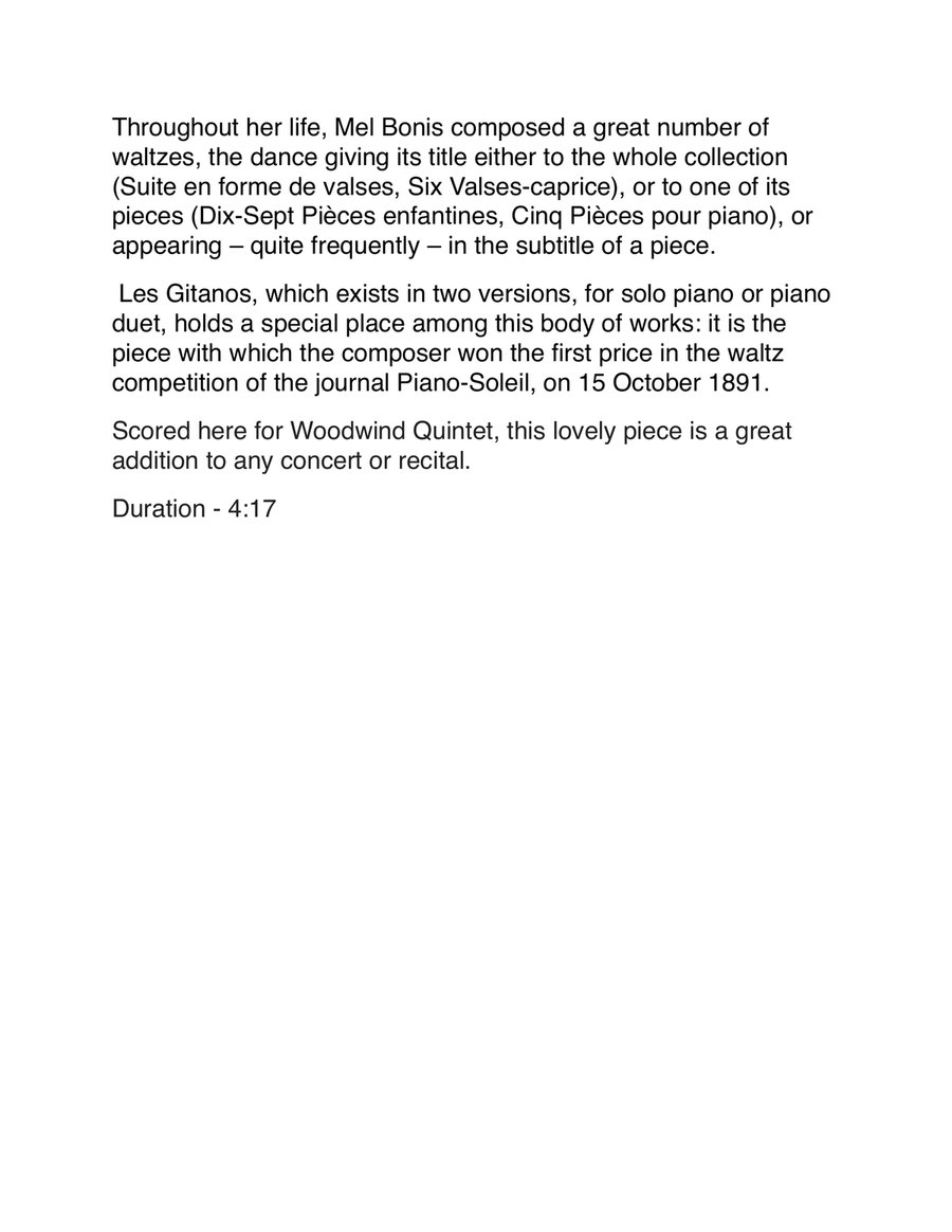 Les Gitanos for Woodwind Quintet Woodwind Quintet scores gallery preview page 2