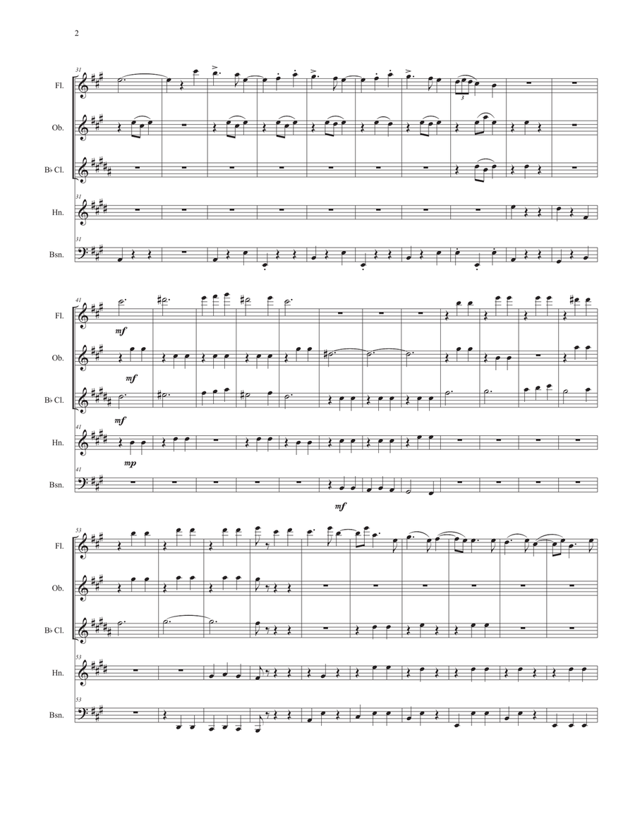 Les Gitanos for Woodwind Quintet Woodwind Quintet scores gallery preview page 4