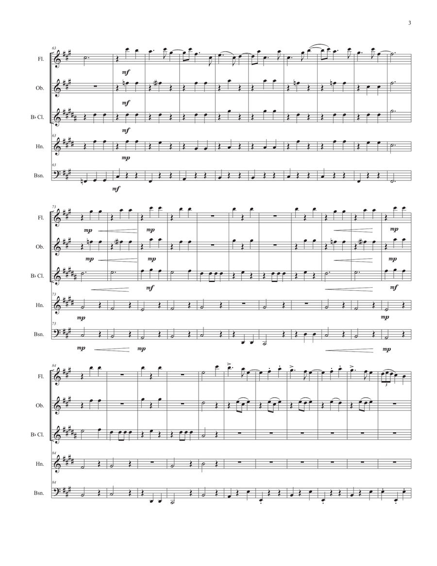 Les Gitanos for Woodwind Quintet Woodwind Quintet scores gallery preview page 5