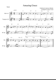Amazing Grace (Trumpet and French Horn Duo with Chords)