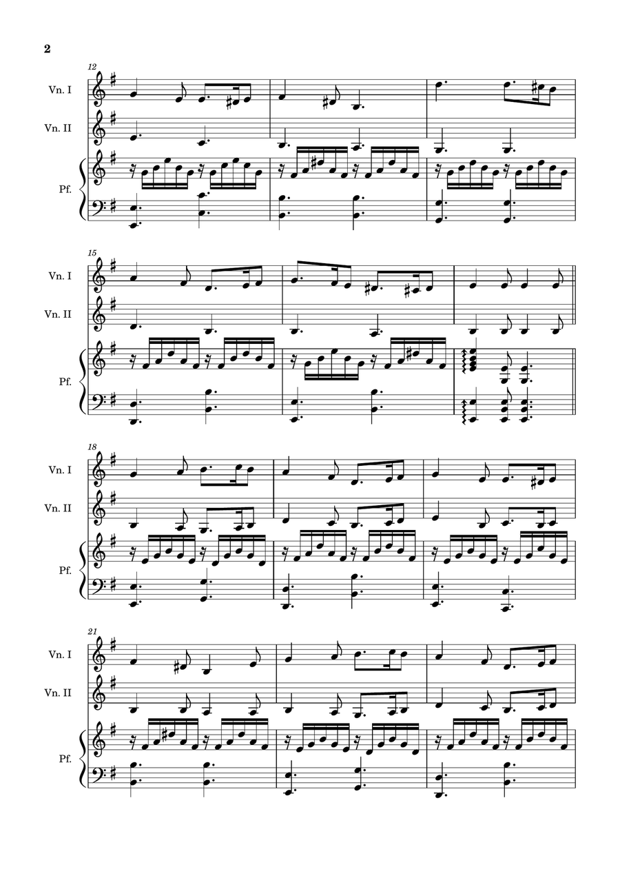 Greensleeves - Violin Duet and Piano. Score and Parts. String Duet scores gallery preview page 2