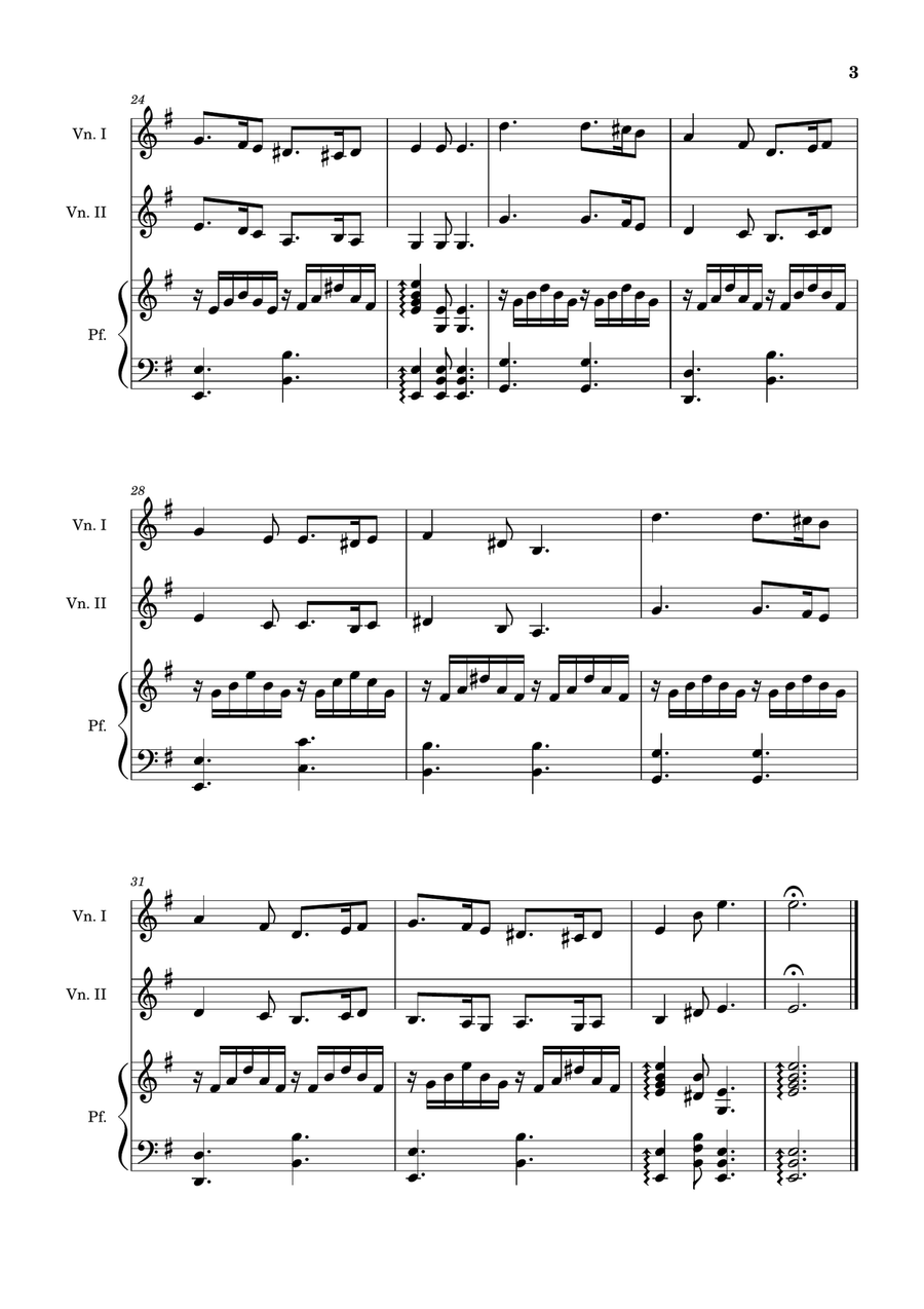 Greensleeves - Violin Duet and Piano. Score and Parts. String Duet scores gallery preview page 3