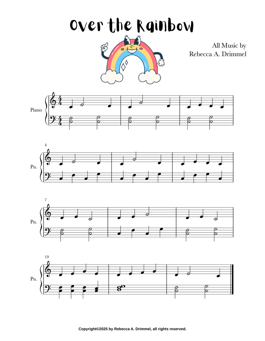 Over the Rainbow Over the Rainbow Easy Piano scores gallery preview page 1