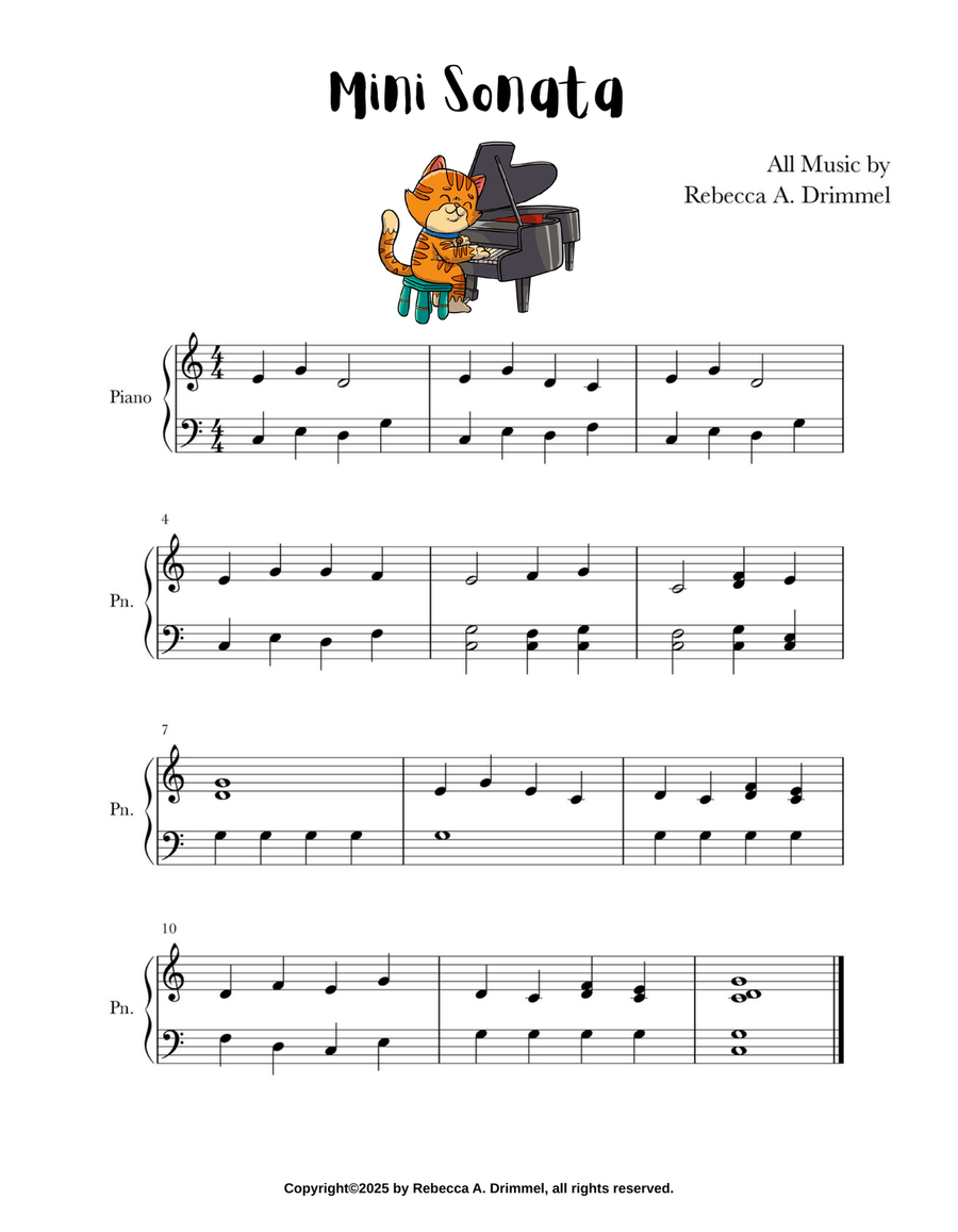 Mini Sonata Mini Sonata Easy Piano scores gallery preview page 1