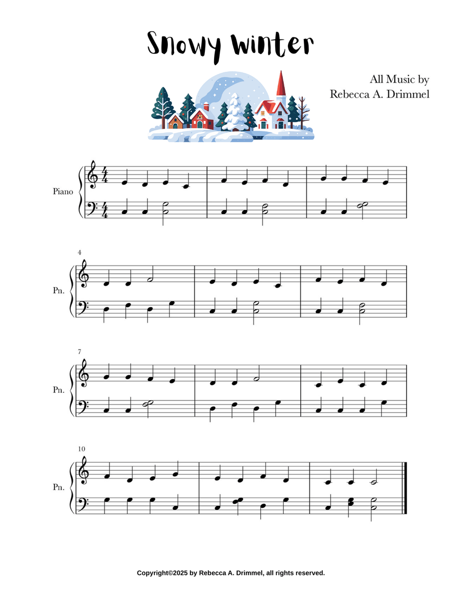 Snowy Winter Snowy Winter Easy Piano scores gallery preview page 1