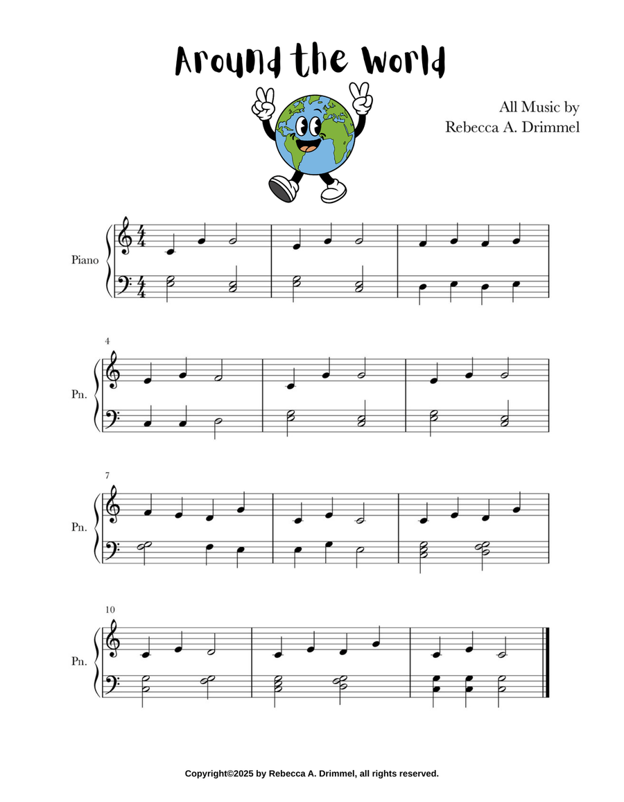 Around the World Around the World Easy Piano scores gallery preview page 1