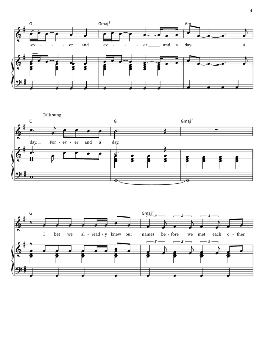 Forever And A Day Forever And A Day Piano, Vocal, Guitar scores gallery preview page 4