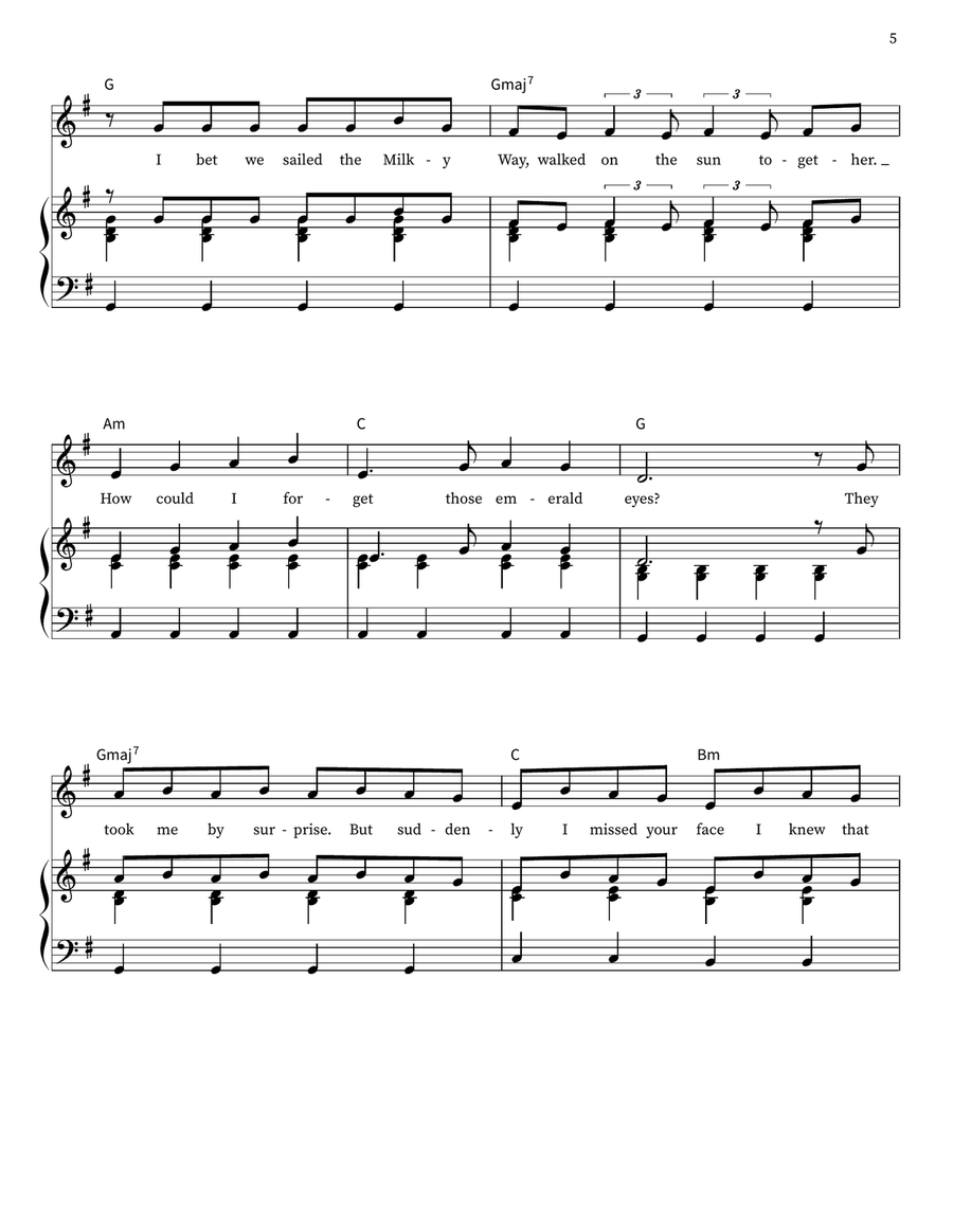 Forever And A Day Forever And A Day Piano, Vocal, Guitar scores gallery preview page 5