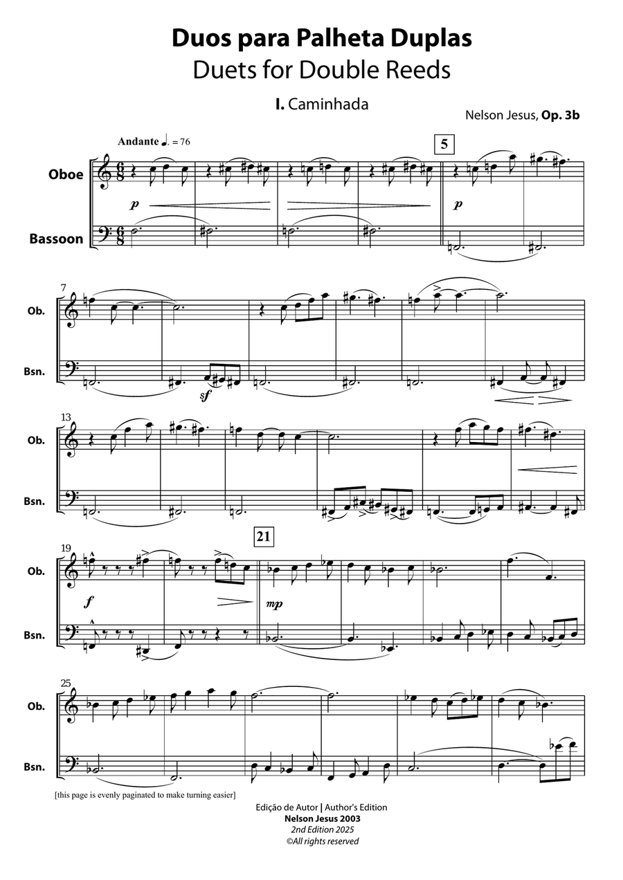 Duets for Double Reeds, Op. 3b Woodwind Duet scores gallery preview page 6