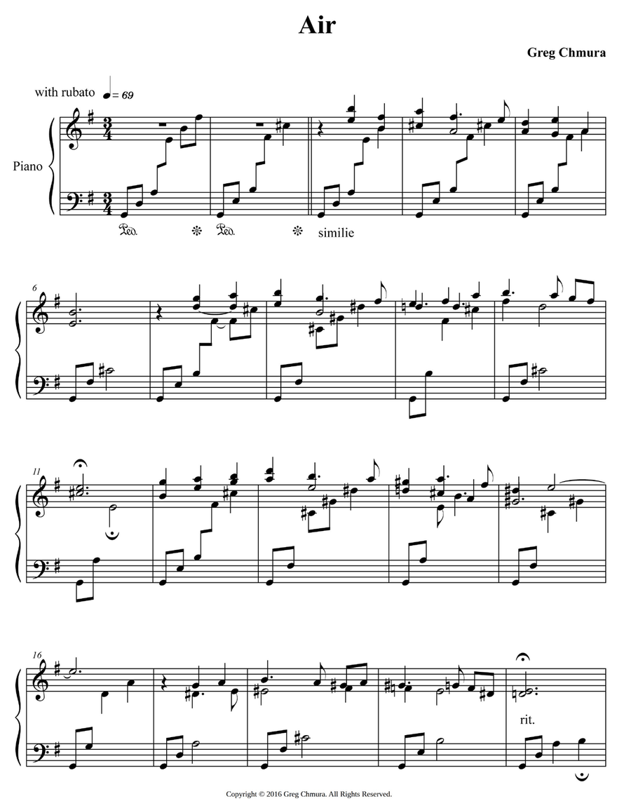 Air Air Piano Solo scores gallery preview page 1