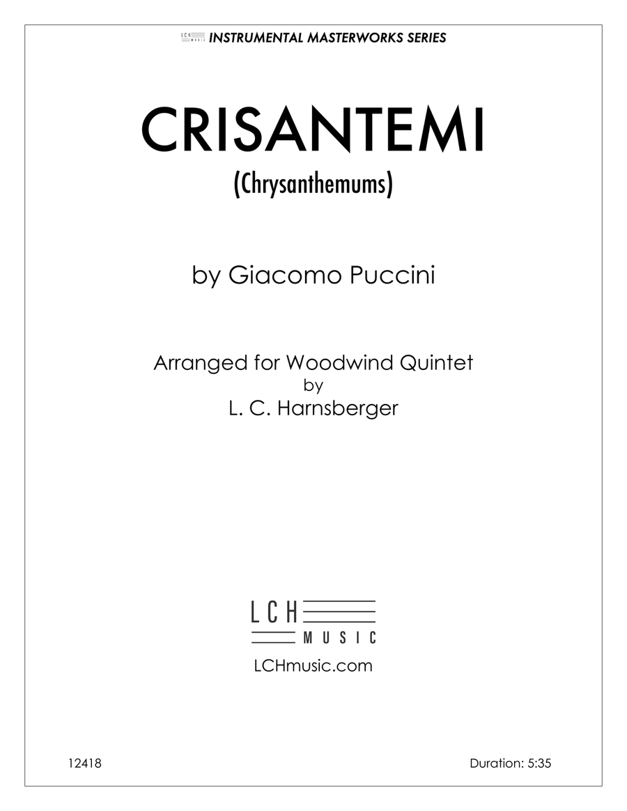Crisantemi (Chrysanthemums) arr. for Woodwind Quintet Woodwind Quintet scores gallery preview page 1