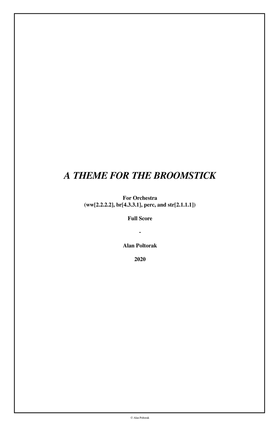 A Theme for the Broomstick Full Orchestra scores gallery preview page 1