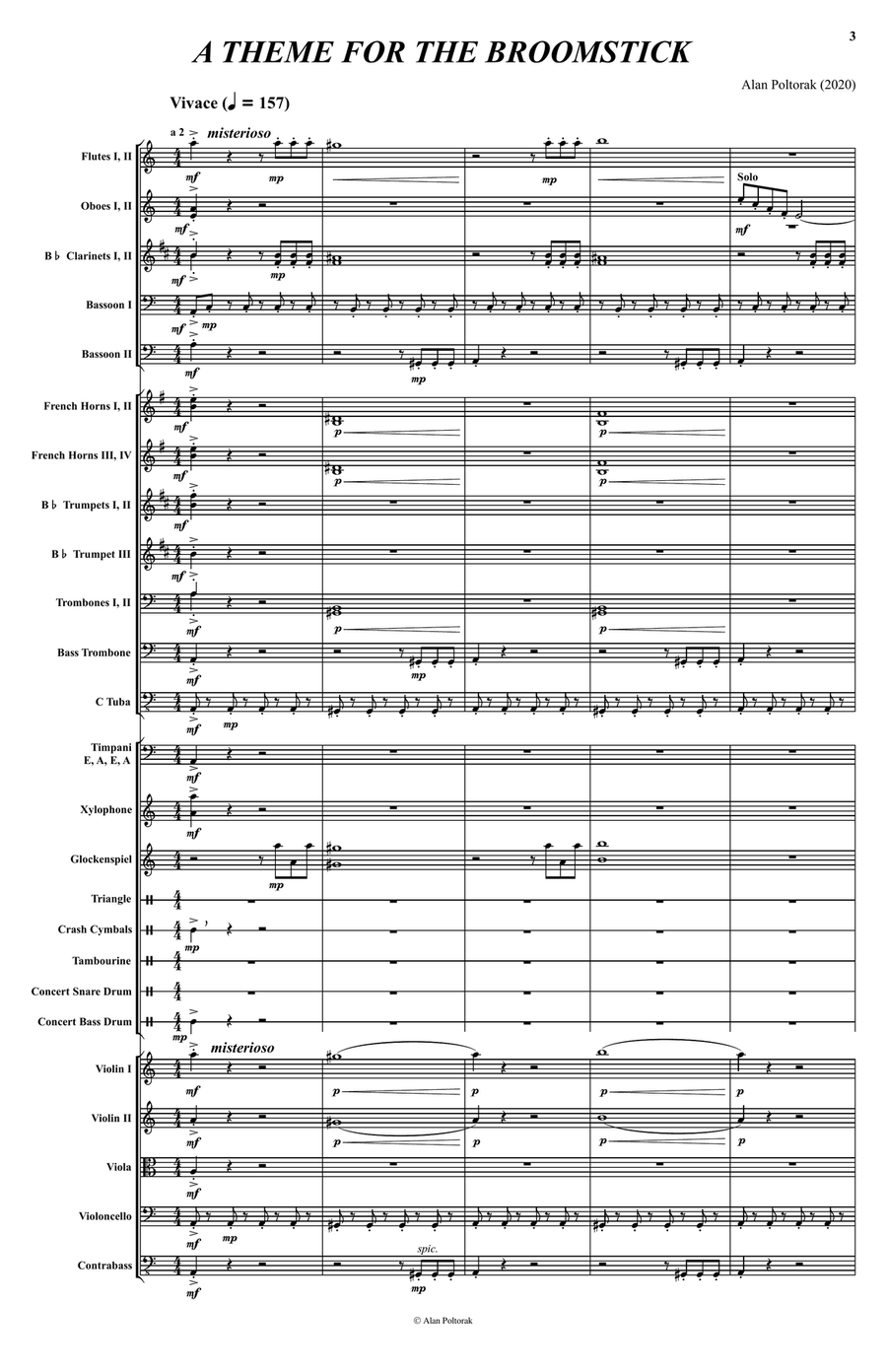 A Theme for the Broomstick Full Orchestra scores gallery preview page 3