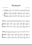 Claire de Lune - Cello and Piano in E Major With Chords - Beginner