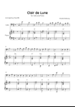 Claire de Lune - Cello and Piano in C Major With Chords - Beginner