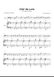 Claire de Lune - Cello and Piano in G Major With Chords - Beginner