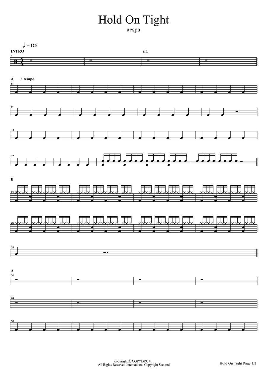 Hold On Tight Hold On Tight Drum Set scores gallery preview page 1