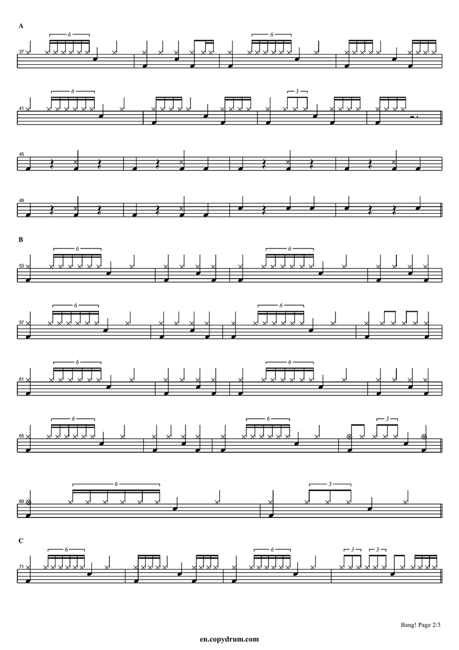 Bang! Bang! Drum Set scores gallery preview page 2