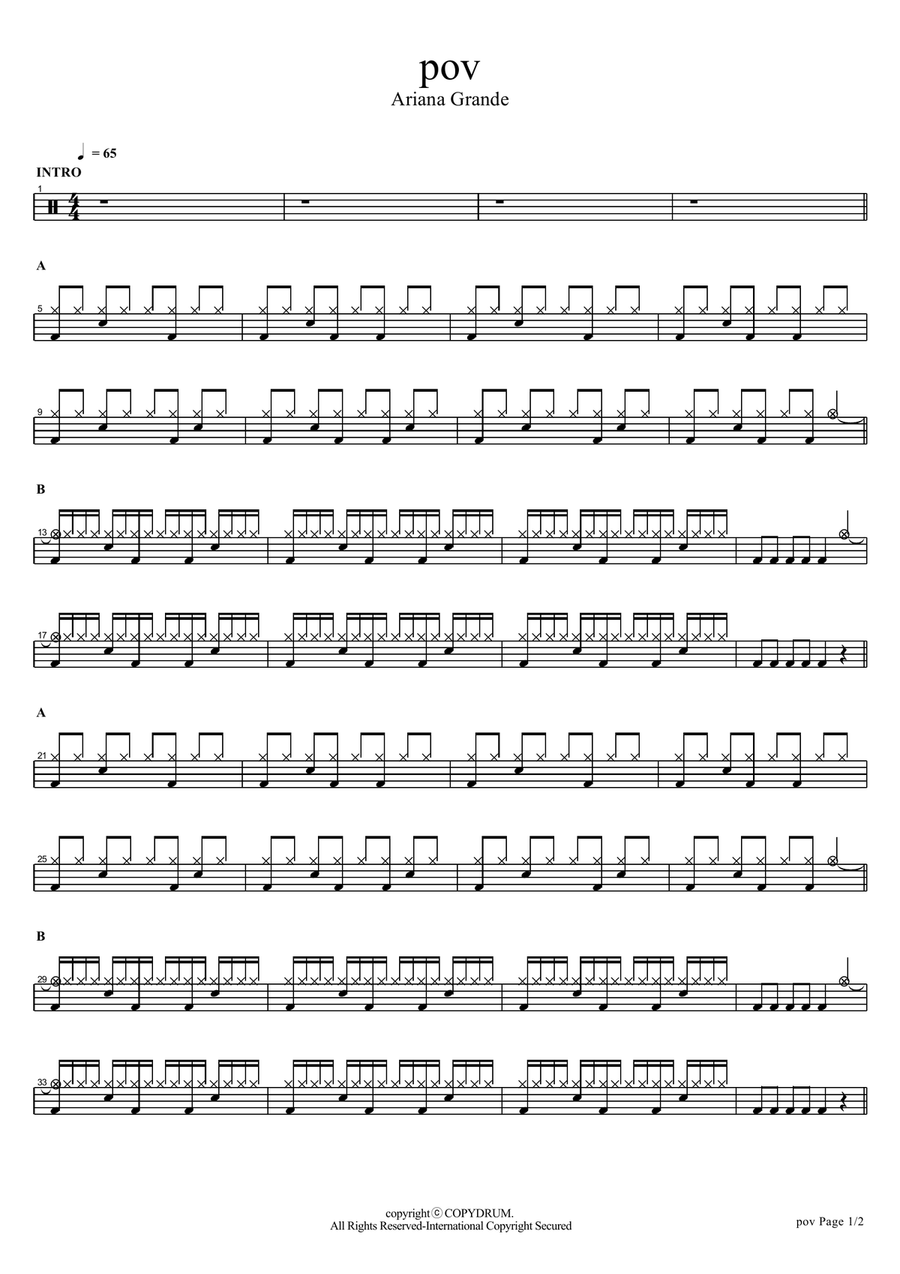 Pov Pov Drum Set scores gallery preview page 1