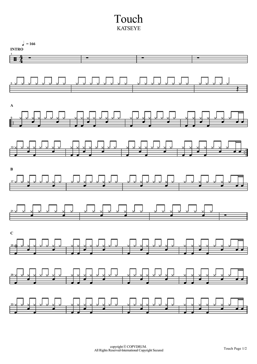 Touch Touch Drum Set scores gallery preview page 1
