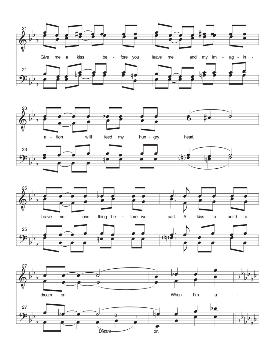 A Kiss To Build A Dream On A Cappella scores gallery preview page 3