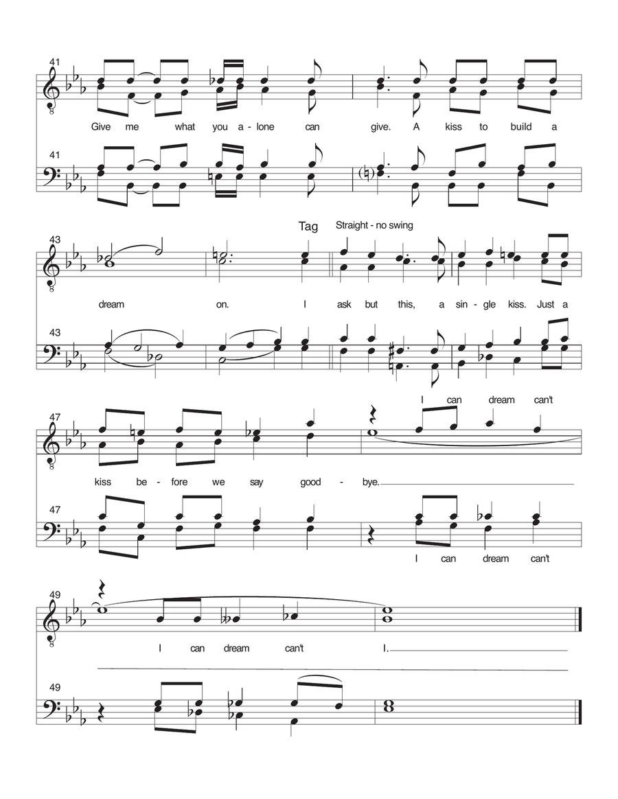 A Kiss To Build A Dream On A Cappella scores gallery preview page 5